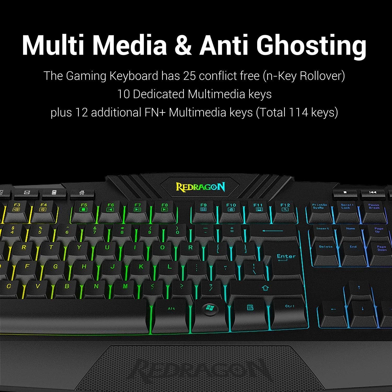 Redragon S101 Gaming Keyboard, M601 Mouse, RGB Backlit Gaming Keyboard, Programmable Backlit Gaming Mouse, Value Combo Set [New Version]-4