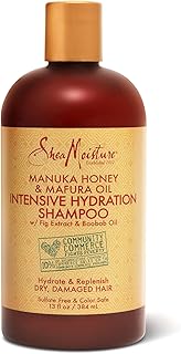 SheaMoisture Intensive Hydration Shampoo for Dry, Damaged Hair Manuka Honey and Mafura Oil Sulfate-Free 13 oz