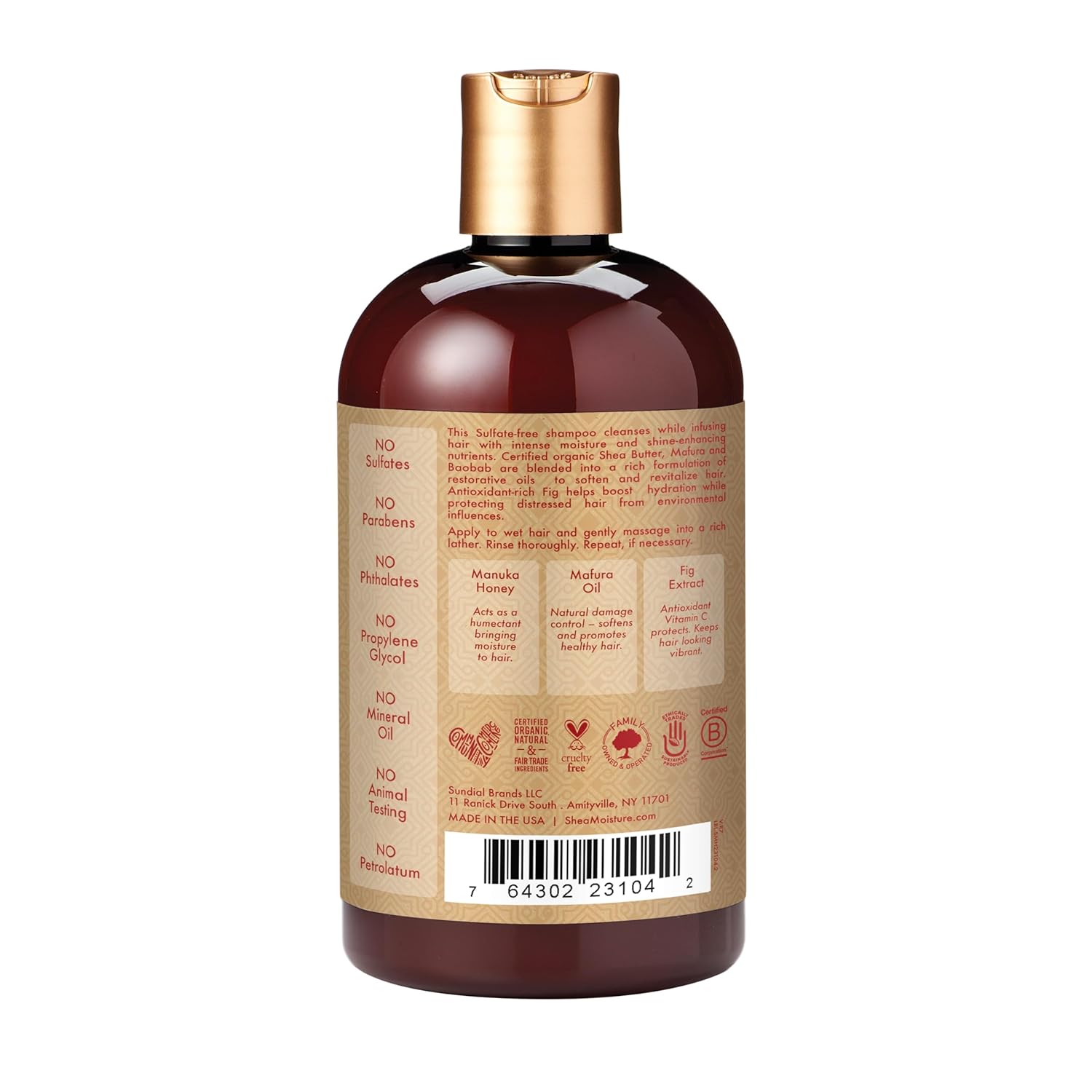 SheaMoisture Intensive Hydration Shampoo for Dry, Damaged Hair Manuka Honey and Mafura Oil Sulfate-Free 13 oz-1