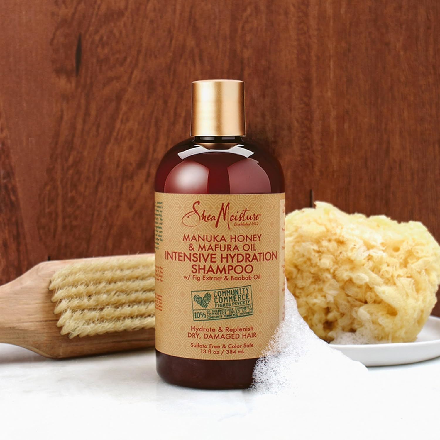 SheaMoisture Intensive Hydration Shampoo for Dry, Damaged Hair Manuka Honey and Mafura Oil Sulfate-Free 13 oz-3