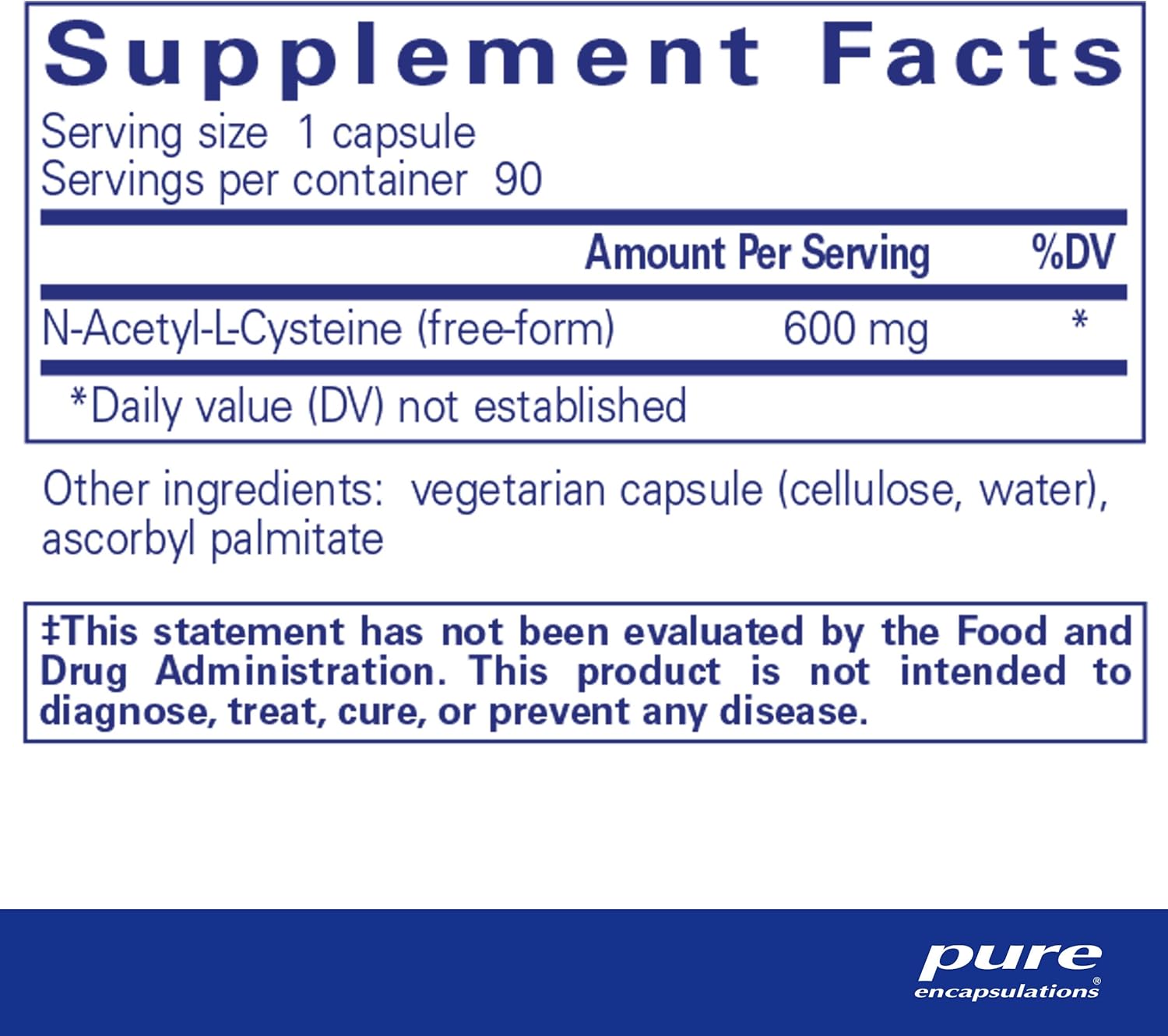 Pure Encapsulations NAC 600 mg - NAC Supplement for Lung Health & Immune Support, Liver Support & Antioxidants* - with Freeform N-Acetyl-L-Cysteine - 90 Capsules-1