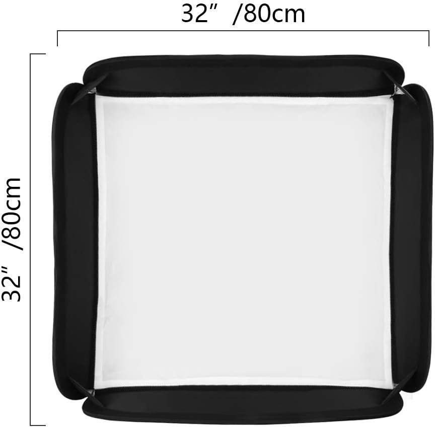 Godox Softbox 32''x32'' 80CMx80CM Fast-Setup Foldable Bowens Mount Softbox, Photography Lighting Softbox for Camera Flash Photography Studio Flash-4