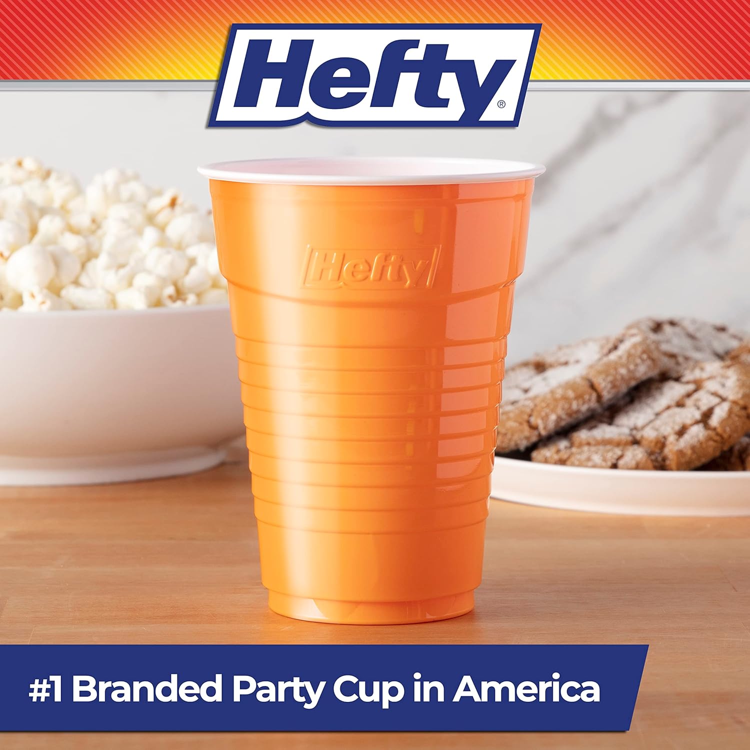 Hefty Party On Disposable Plastic Cups, Assorted, 16 Ounce, 100 Count-2