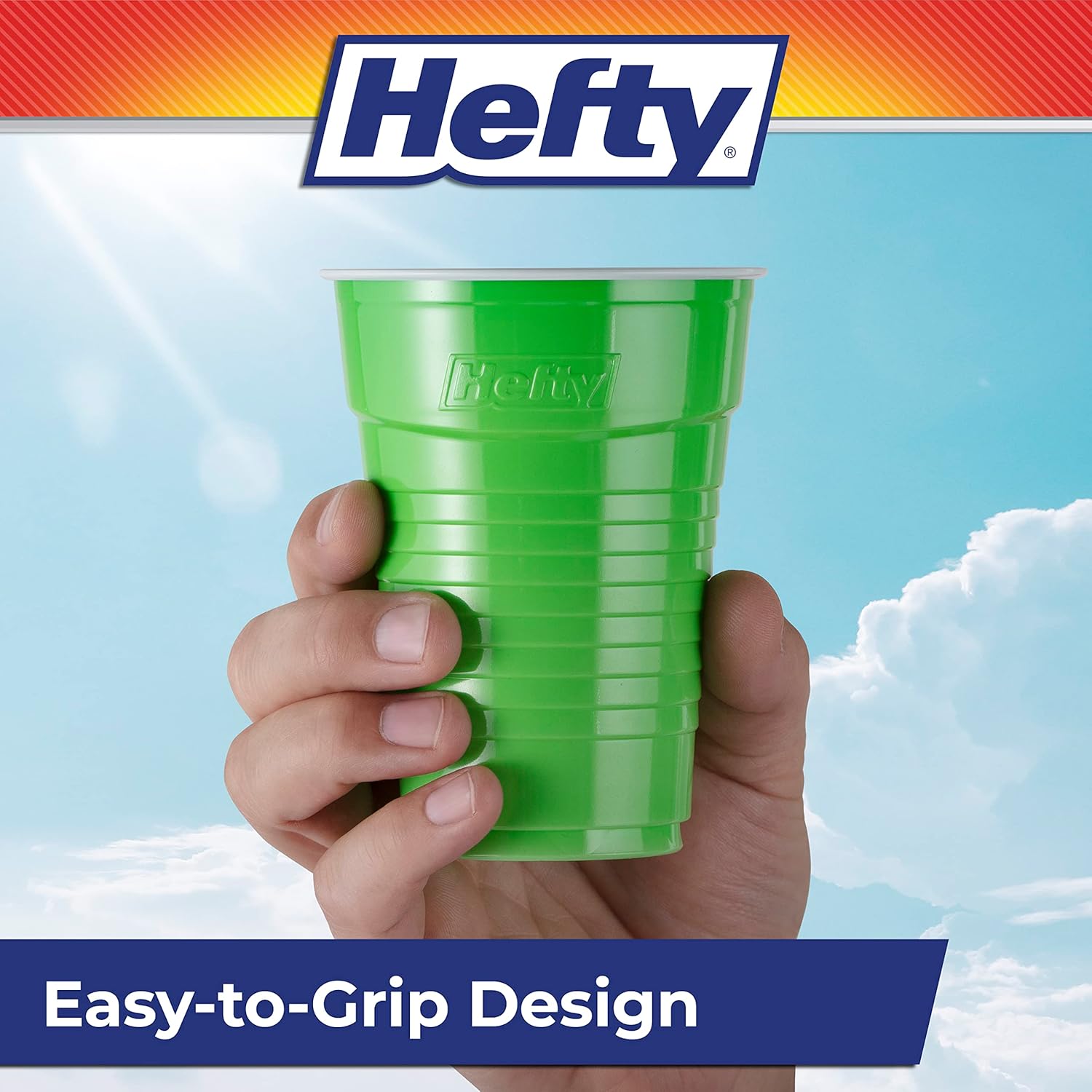 Hefty Party On Disposable Plastic Cups, Assorted, 16 Ounce, 100 Count-4