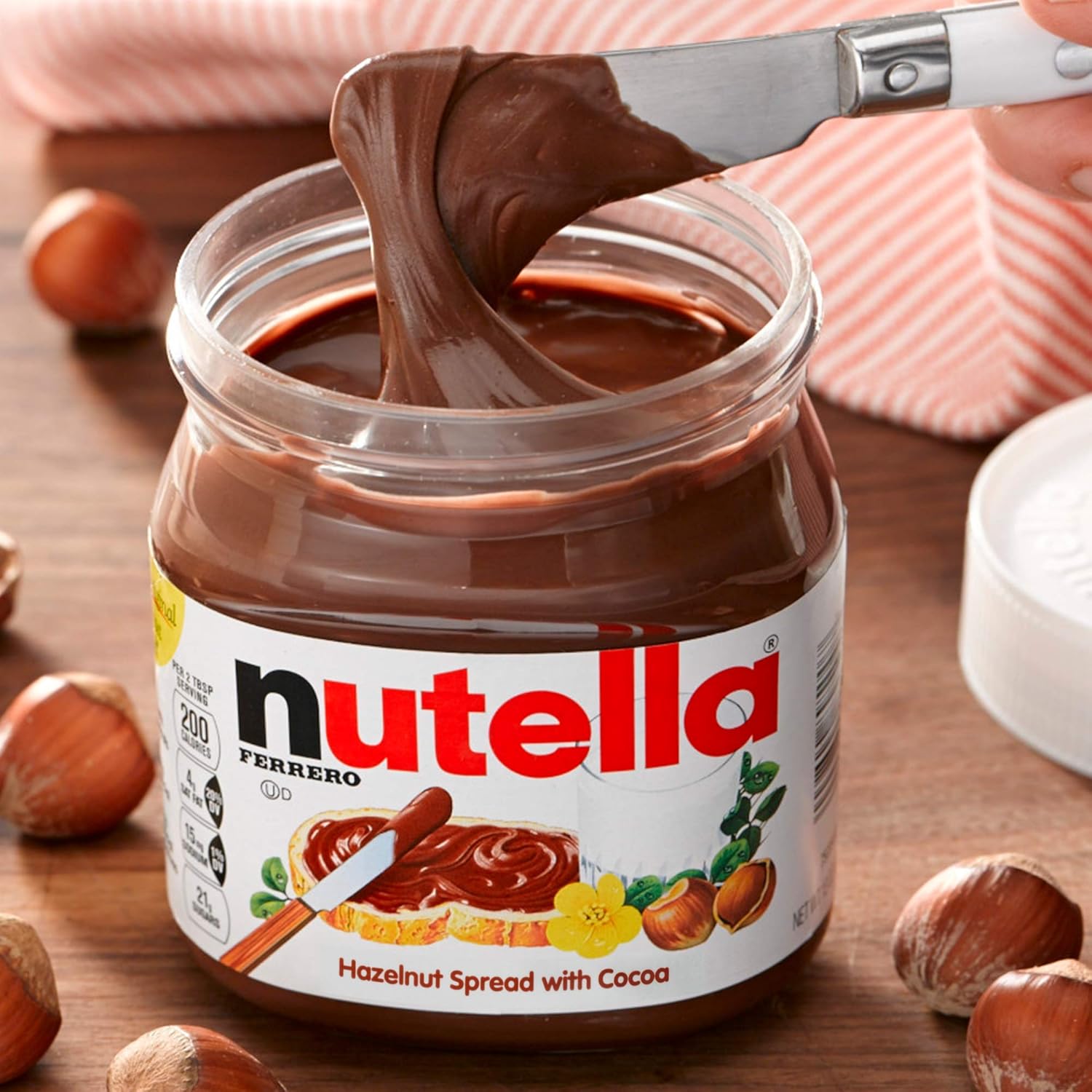 Nutella Hazelnut Spread With Cocoa For Breakfast, 26.5 Oz Jar, Holiday Baking And Desserts - packaging may vary-2