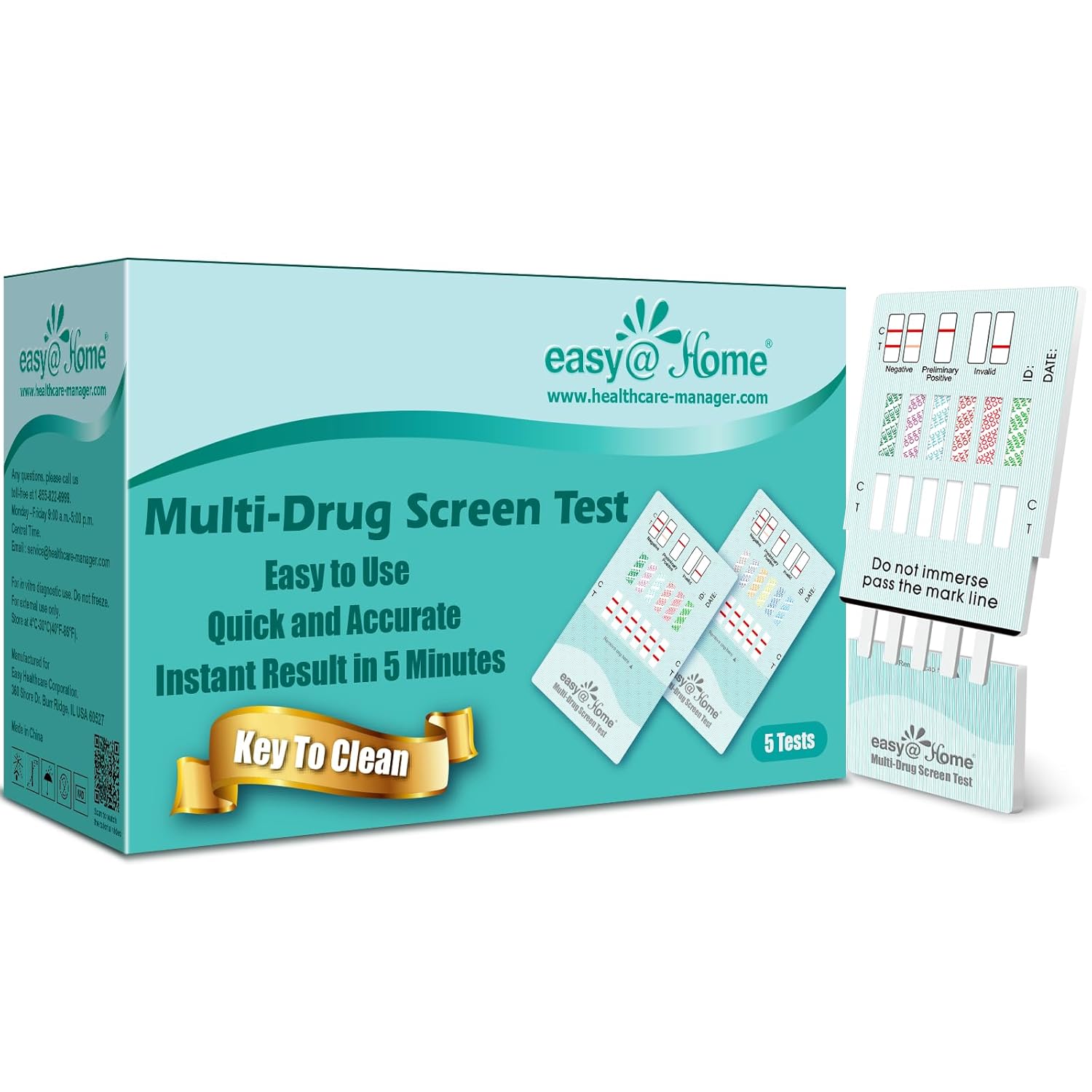 Easy@Home 12 Panel Instant Drug Test Kits - Testing Marijuana (THC),COC, OPI 2000, AMP,BAR,BZO,MDMA,MET/mAMP, MTD, OXY,PCP,PPX- EDOAP-1124-5 Pack FSA or HSA Eligible-0