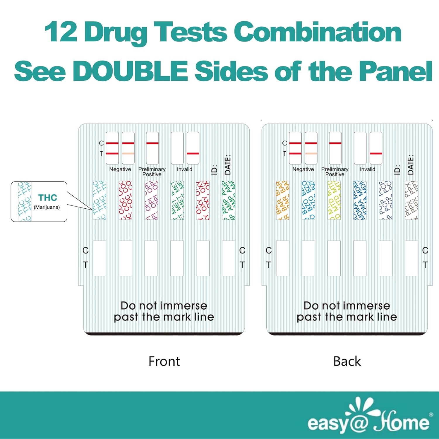 Easy@Home 12 Panel Instant Drug Test Kits - Testing Marijuana (THC),COC, OPI 2000, AMP,BAR,BZO,MDMA,MET/mAMP, MTD, OXY,PCP,PPX- EDOAP-1124-5 Pack FSA or HSA Eligible-1