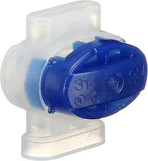 3M Scotchlok Electrical IDC (Insulation Displacement Connector) 314-BOX, Pigtail, Self-Stripping, Moisture-Resistant, Blue, 22-14 AWG (solid/stranded), Pack of 50