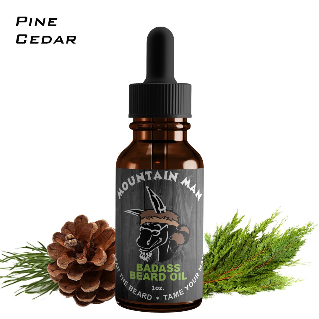 Badass Beard Care Oil for Men - Mountain Man Scent, 1 oz - All Natural Ingredients, Keeps Beard and Mustache Full, Soft and Healthy-1