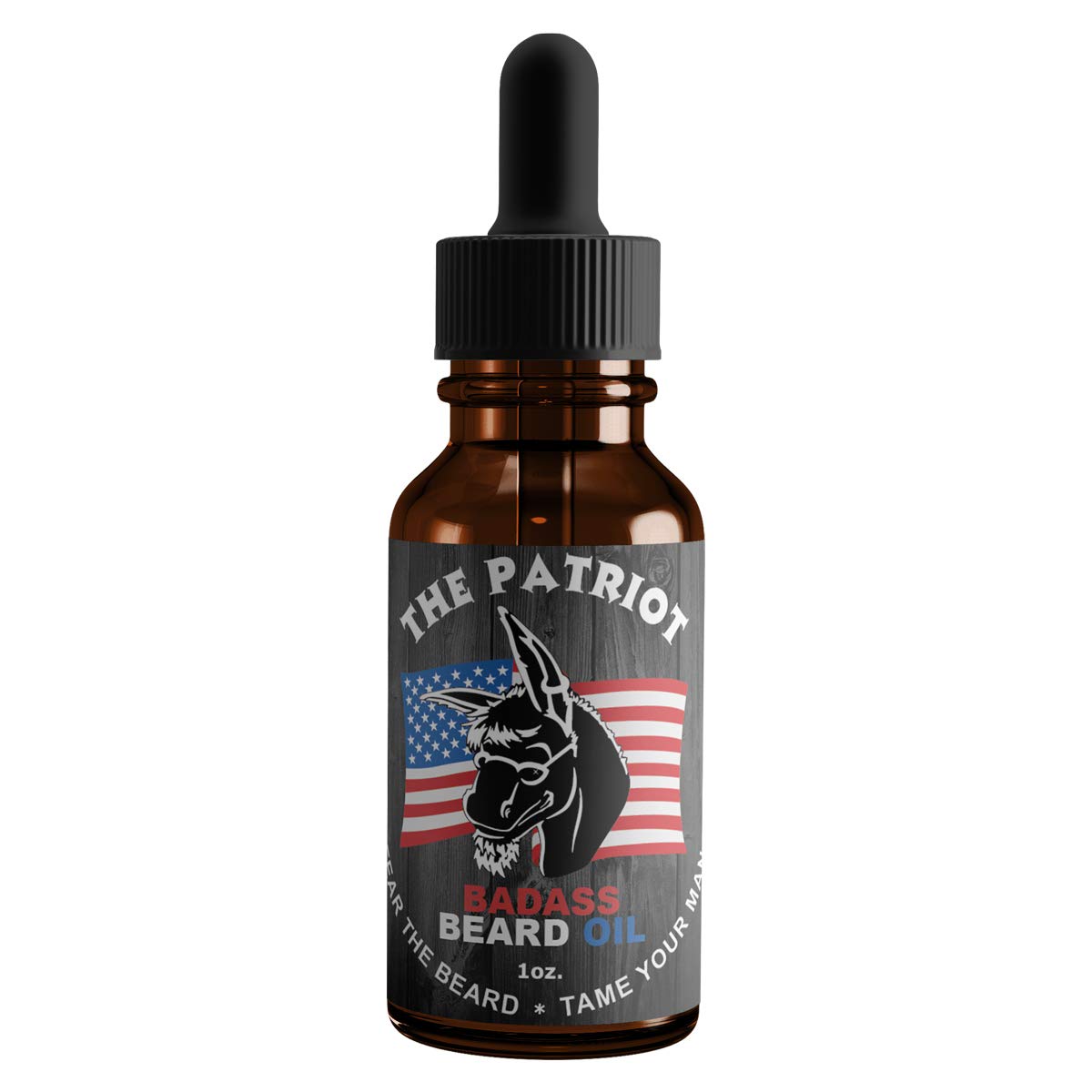 Badass Beard Care Oil For Men - The Patriot Scent, 1 Ounce - All Natural Ingredients, Keeps Beard and Mustache Full, Soft and Healthy-0