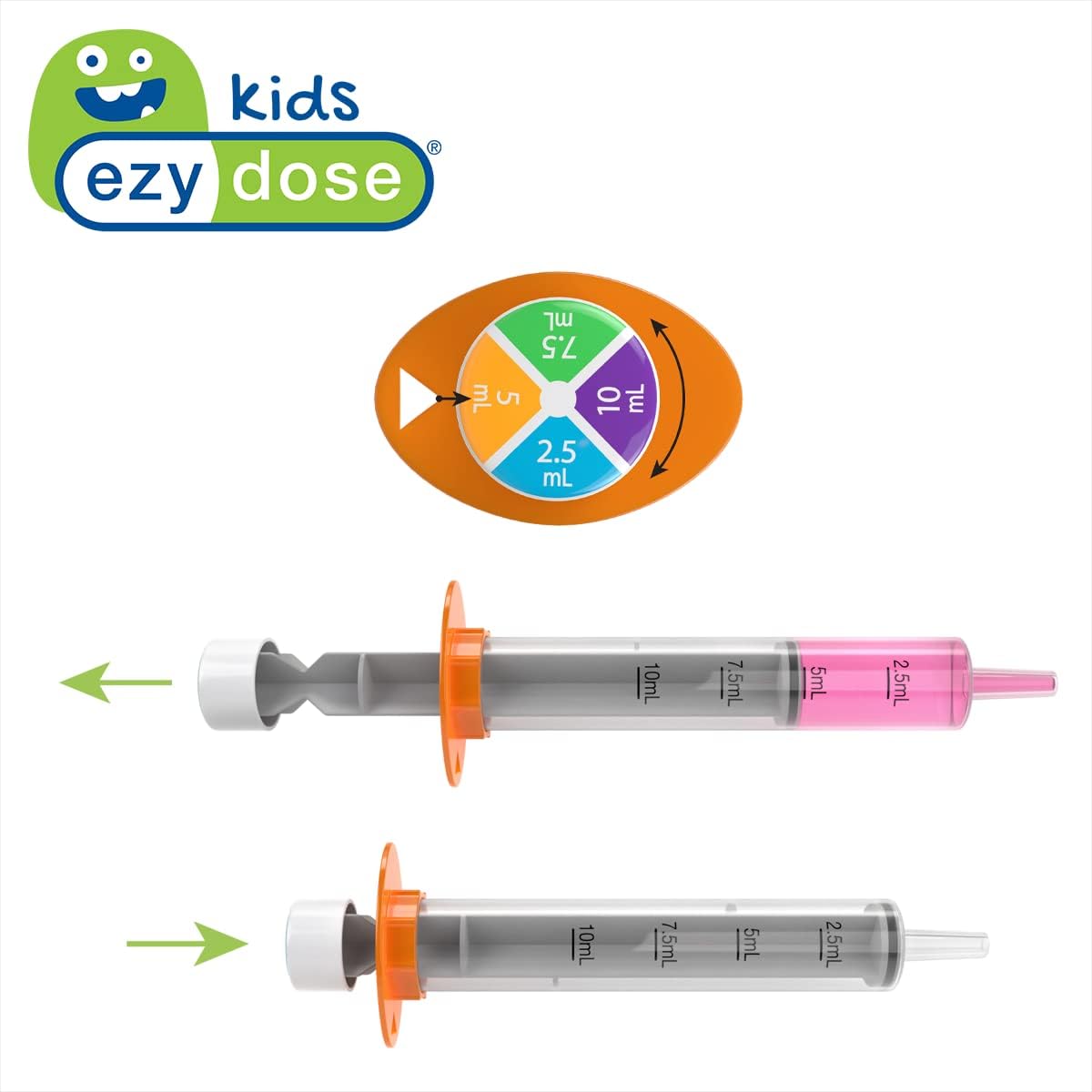 EZY DOSE Kids Baby Oral Syringe & Dispenser, True Easy Design for Liquid Medicine, Easy to Control, 10 mL/2 TSP Color Coded, BPA Free-3