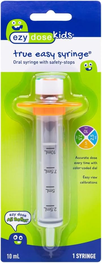 EZY DOSE Kids Baby Oral Syringe & Dispenser, True Easy Design for Liquid Medicine, Easy to Control, 10 mL/2 TSP Color Coded, BPA Free-4