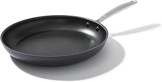 OXO Frying Pan Enhanced 12” Skillet, PFAS-Free Ceramic Nonstick, Durable Hard Anodized Cookware, Scratch Resistant, Stainless Steel Handle, Good Grips, Dishwasher & Oven safe, Black