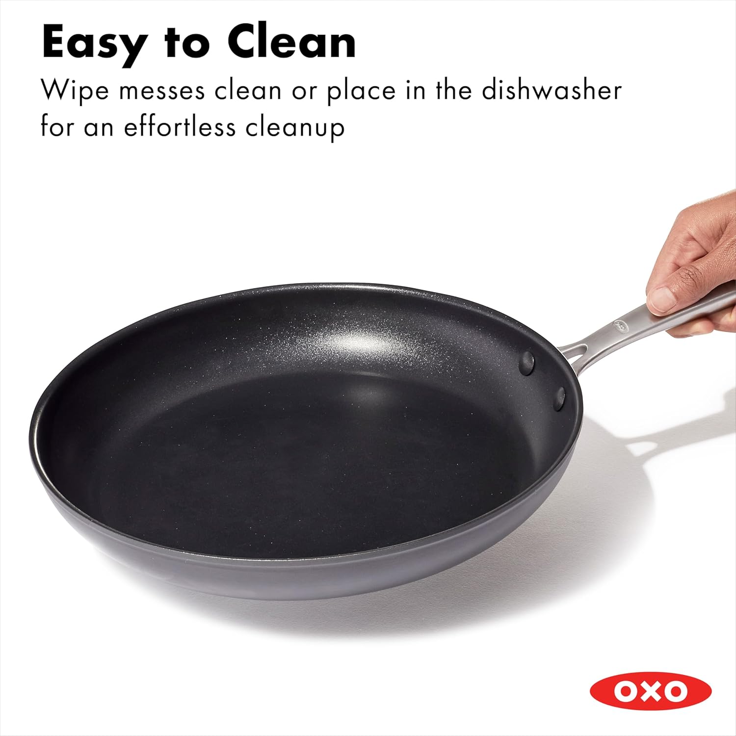 OXO Frying Pan Enhanced 12” Skillet, PFAS-Free Ceramic Nonstick, Durable Hard Anodized Cookware, Scratch Resistant, Stainless Steel Handle, Good Grips, Dishwasher & Oven safe, Black-5