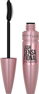 Maybelline Lash Sensational Washable Mascara, Lengthening and Volumizing for a Full Fan Effect, Brownish Black, 1 Count