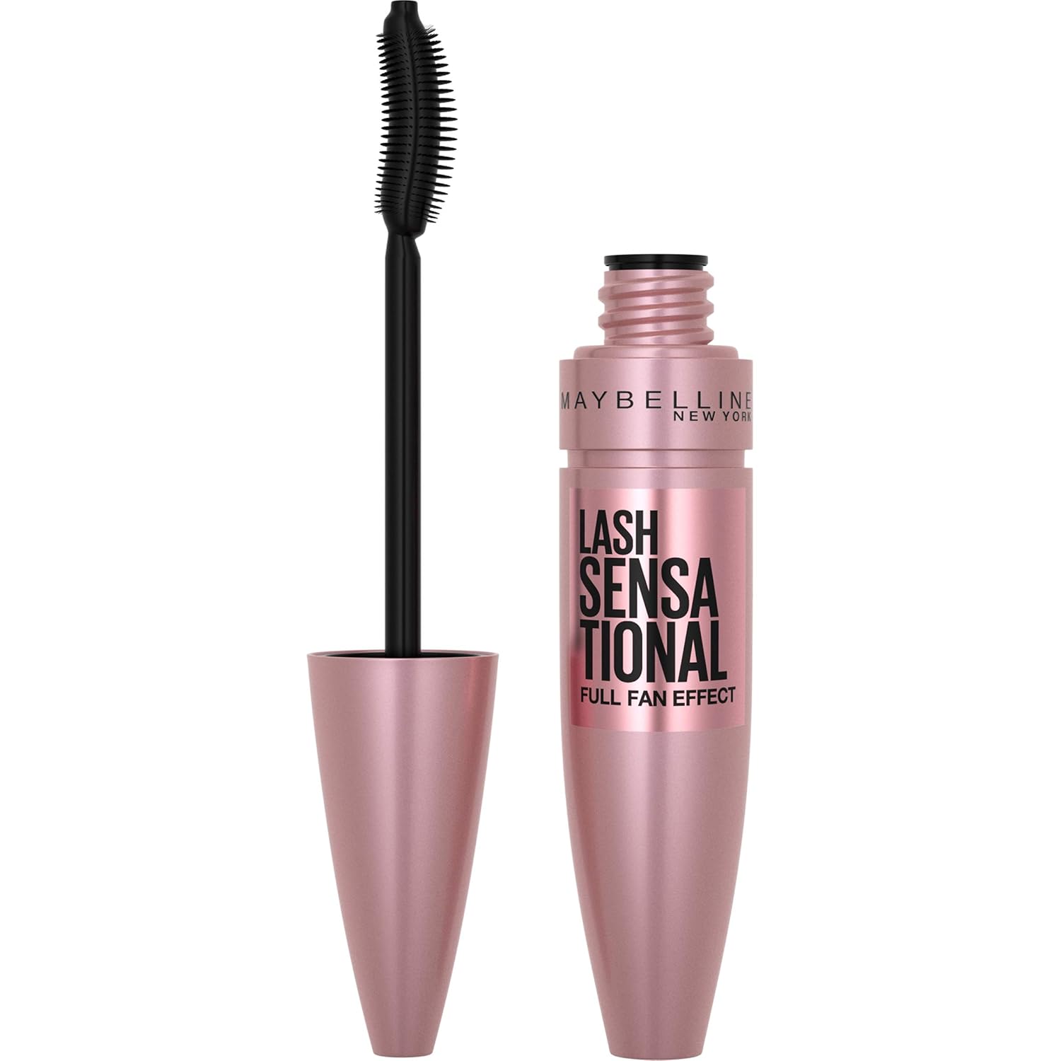 Maybelline Lash Sensational Washable Mascara, Lengthening and Volumizing for a Full Fan Effect, Brownish Black, 1 Count-0