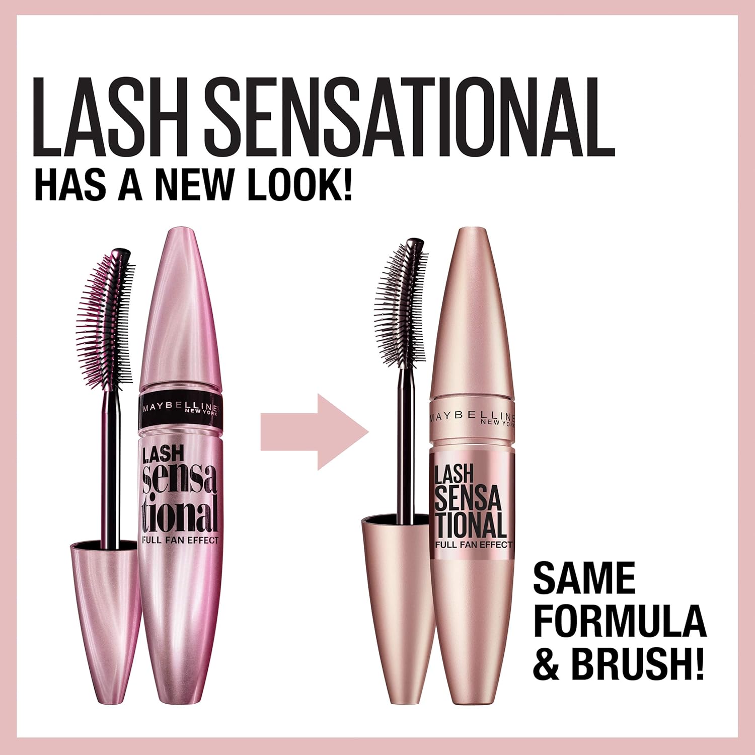 Maybelline Lash Sensational Washable Mascara, Lengthening and Volumizing for a Full Fan Effect, Brownish Black, 1 Count-1