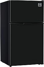 RCA 2-Door - Compact Refrigerator/Freezer - Reversible Doors - Adjustable Thermostat - 3.2 Cu. Ft. - Black,