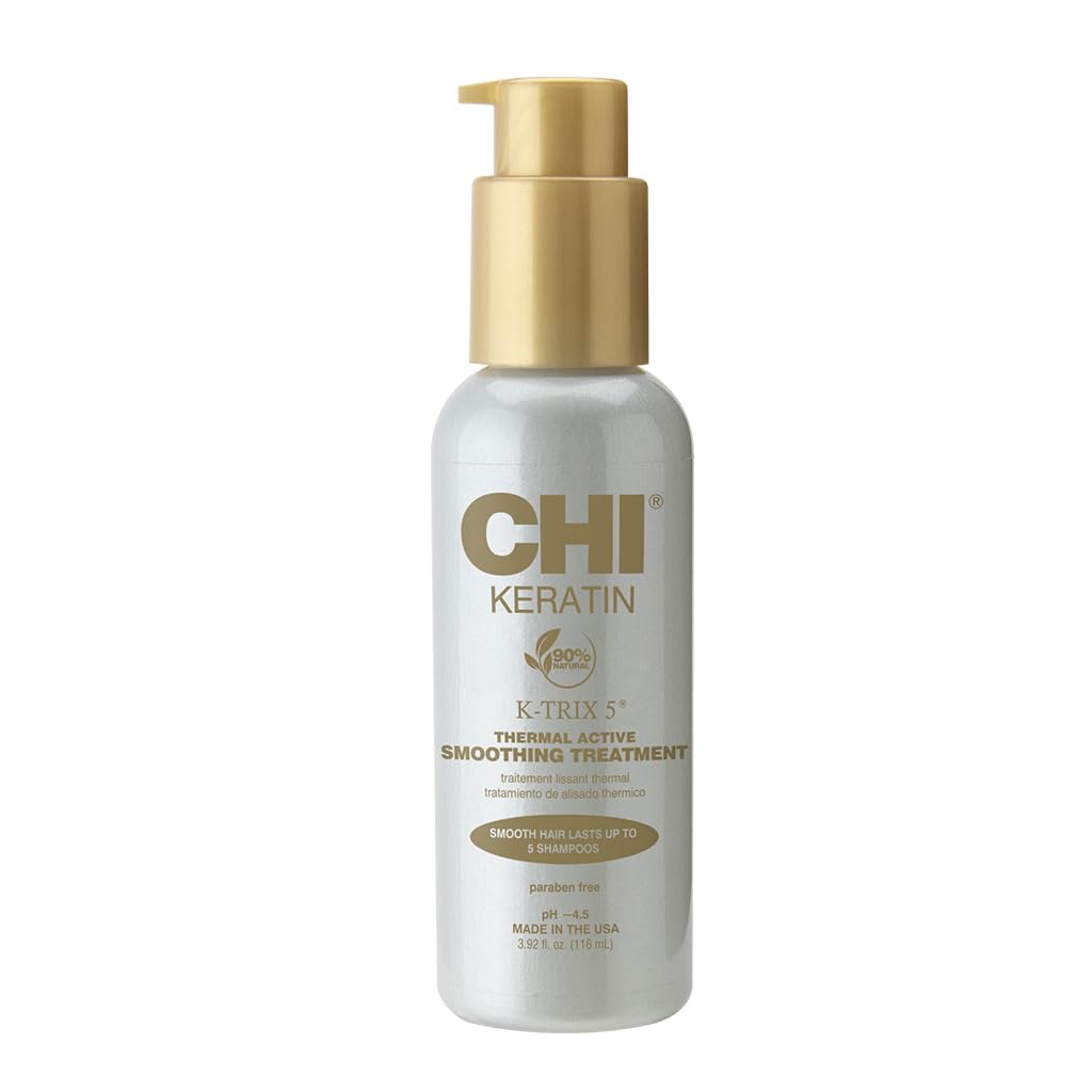 CHI Keratin K-Trix 5 Smoothing Treatment, Hair Serum For Creating Smooth, Frizz-Free Styles That Last, Sulfate, Paraben, & Cruelty-Free, 3.92 Oz-0