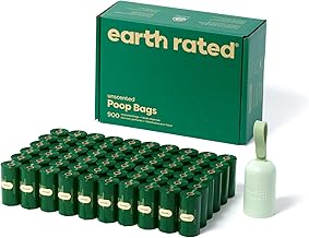 Earth Rated Dog Poop Bag Holder with Dog Poop Bags, Durable and Guaranteed Leakproof, Unscented, 1 Dispenser and 900 Bags