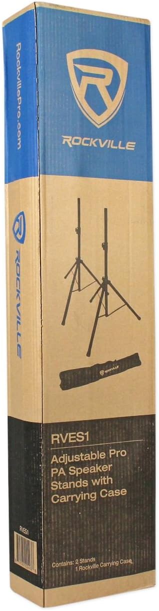 Rockville Pair RVES1 Adjustable Tripod DJ PA Speaker Stands +Carry Bag/Universal-4