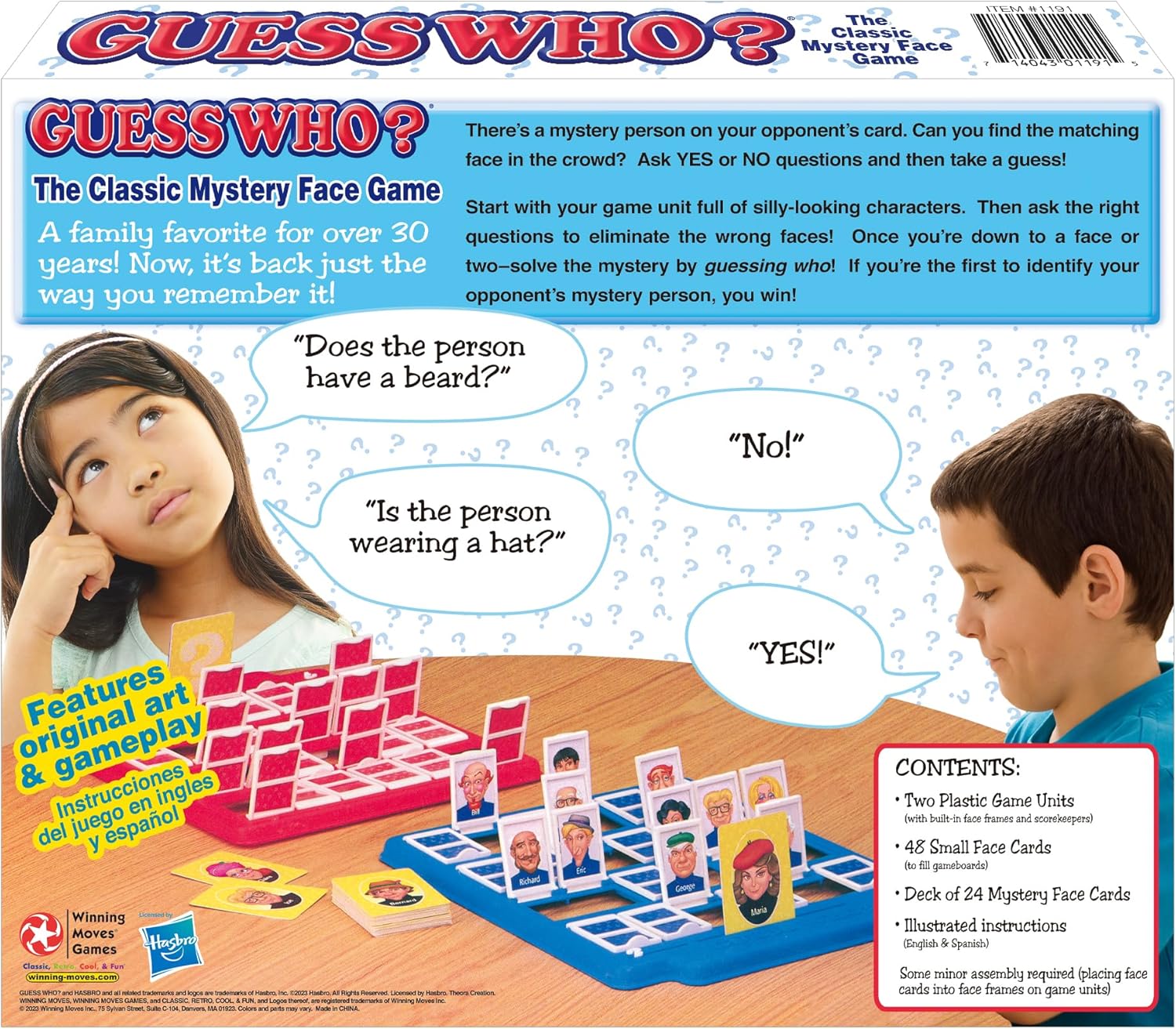 Guess Who? Board Game with Classic Characters by Winning Moves Games USA, Classic Children's Mystery Board Game of Deduction for 2 Players, Ages 6+ (1191)-2