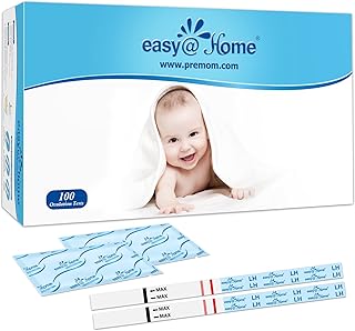 Easy@Home Ovulation Test Strips (100-pack) Value Pack, Reliable Ovulation Preditor Kit and Fertility Test, 100 Tests