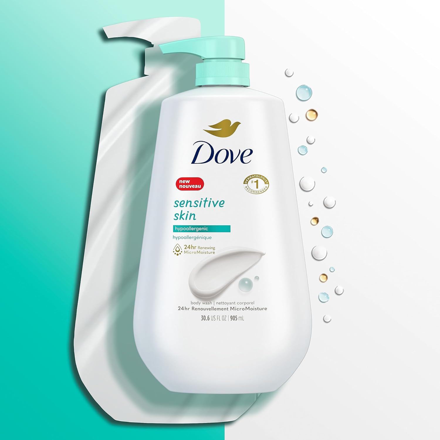 Dove Hypoallergenic Body Wash To Moisturize Sensitive Skin Body Wash For Sensitive Skin Sulfate And Paraben Free 34oz-3