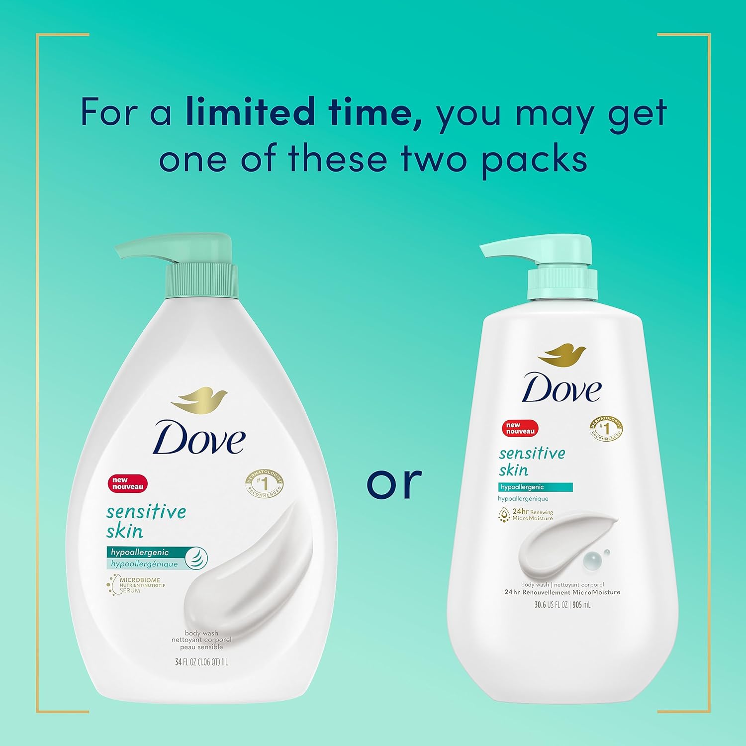 Dove Hypoallergenic Body Wash To Moisturize Sensitive Skin Body Wash For Sensitive Skin Sulfate And Paraben Free 34oz-4