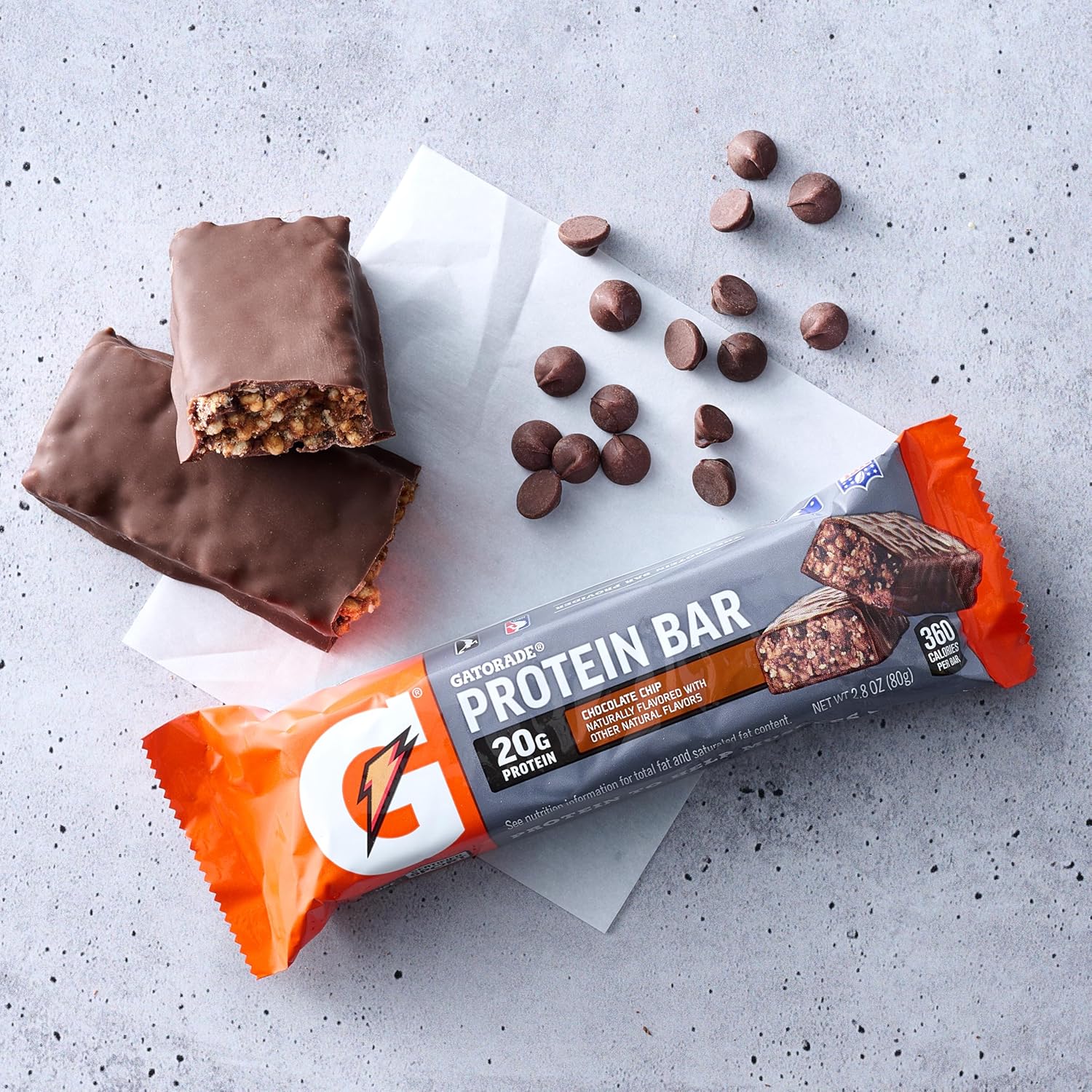 Gatorade Whey Protein Recover Bars, Chocolate Chip, 2.8 ounce(Pack of 12)-3