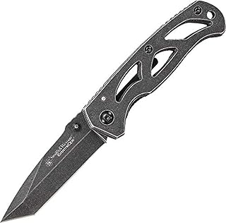 Smith & Wesson ExtremeOps CK404 6.23in High Carbon S.S. Folding Knife with 2.65in Tanto Blade and Stainless Handle for Outdoor, Tactical, Survival and EDC