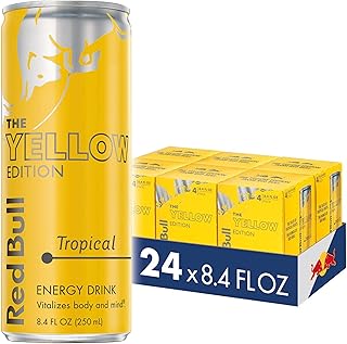 Red Bull Yellow Edition Tropical Energy Drink, 8.4 Fl Oz, 24 Cans (6 Packs of 4)