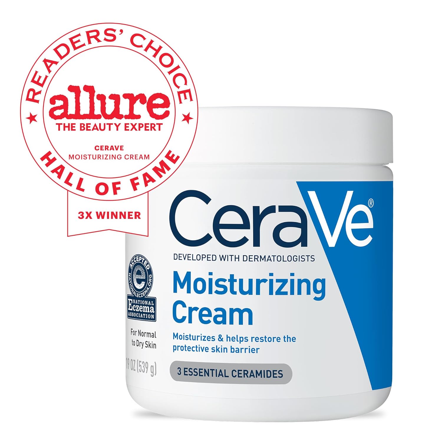 CeraVe Moisturizing Cream | Body and Face Moisturizer for Dry Skin | Body Cream with Hyaluronic Acid and Ceramides | Daily Moisturizer | Oil-Free | Fragrance Free | Non-Comedogenic | 19 Ounce-1