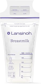 Lansinoh Breastmilk Storage Bags, 200 Count, Baby Essentials, Fast Freeze & Thaw Breast Milk Bags for Baby Bottle Feeding, Superior Strength & Stretch, 6 Ounce