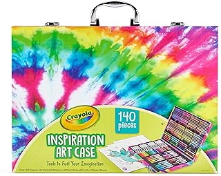 Crayola Inspiration Art Case Coloring Set - Tie-Dye (140ct), Art Set For Kids, Kids Art Supplies, Holiday Gift for Girls & Boys, Ages 5, 6, 7 [Amazon Exclusive]