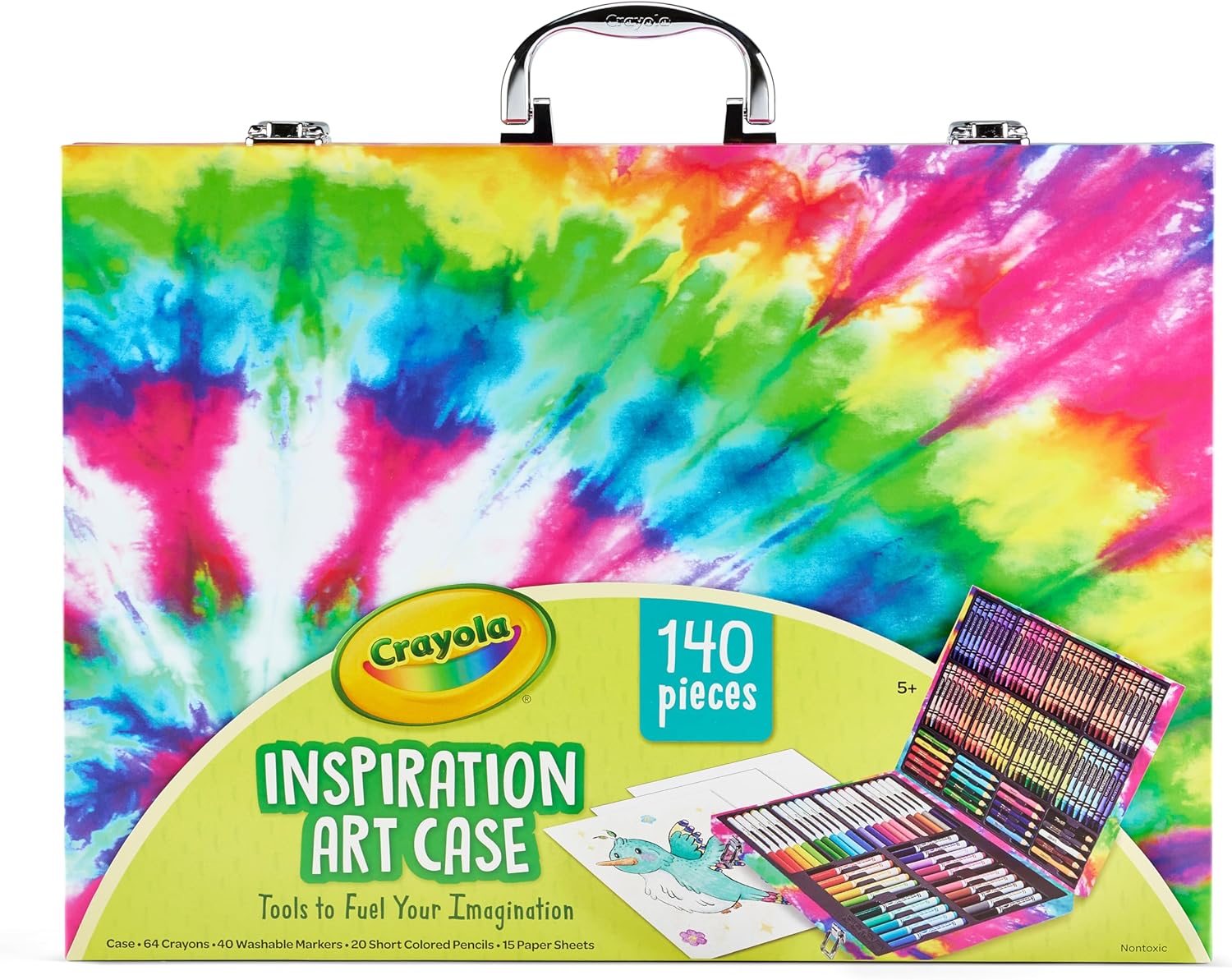 Crayola Inspiration Art Case Coloring Set - Tie-Dye (140ct), Art Set For Kids, Kids Art Supplies, Holiday Gift for Girls & Boys, Ages 5, 6, 7 [Amazon Exclusive]-0