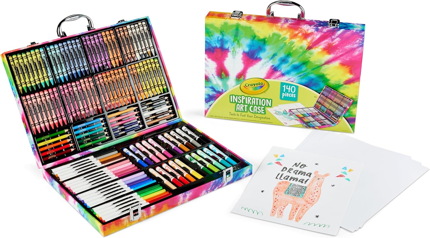 Crayola Inspiration Art Case Coloring Set - Tie-Dye (140ct), Art Set For Kids, Kids Art Supplies, Holiday Gift for Girls & Boys, Ages 5, 6, 7 [Amazon Exclusive]-2