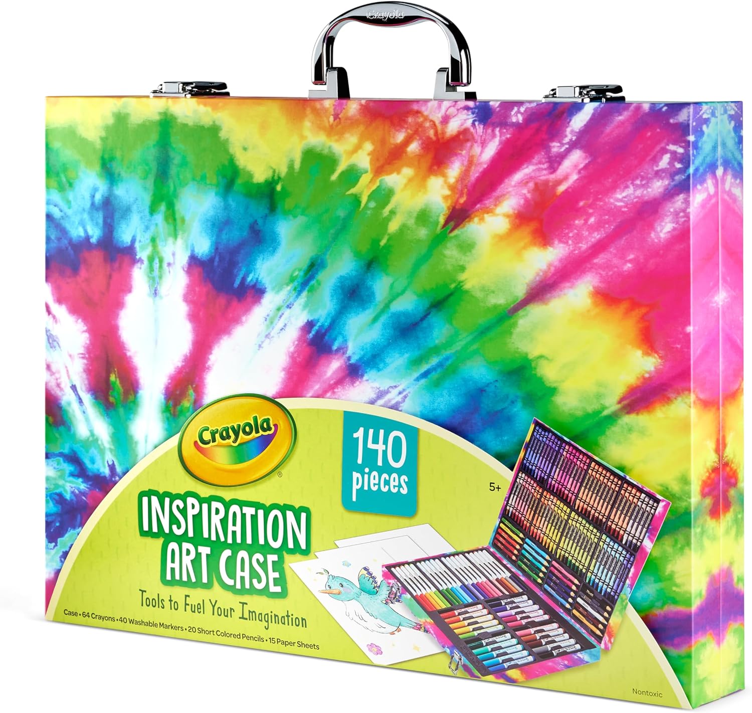 Crayola Inspiration Art Case Coloring Set - Tie-Dye (140ct), Art Set For Kids, Kids Art Supplies, Holiday Gift for Girls & Boys, Ages 5, 6, 7 [Amazon Exclusive]-5