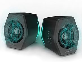 Edifier G2000 32W PC Gaming Computer Speakers for Laptop Mac Desktop Computer Woofer Speakers Bluetooth USB 3.5mm AUX Inputs RGB Lights Multimedia Speakers Black