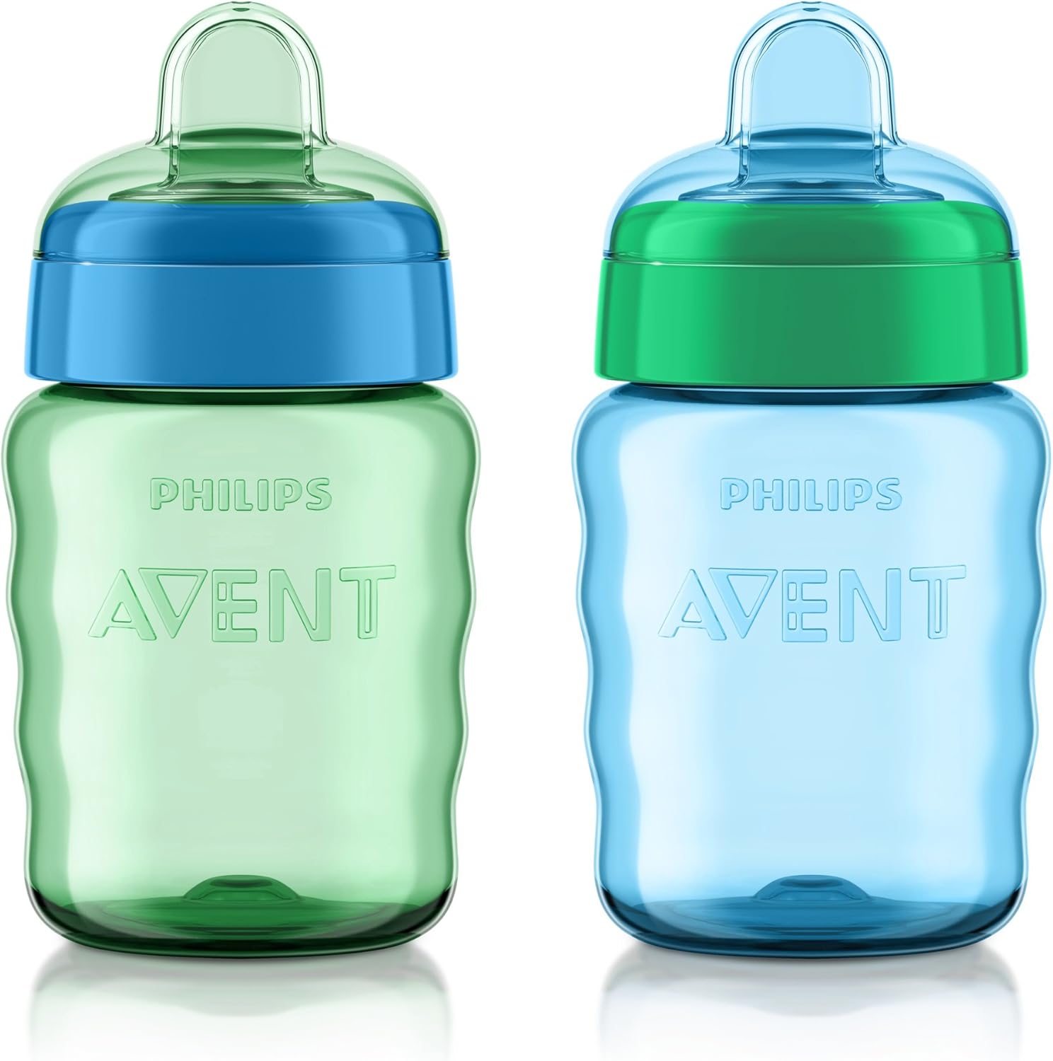 Philips AVENT My Easy Sippy Cup with Soft Spout and Spill-Proof Design, Blue/Green, 9oz, 2pk, SCF553/25-0