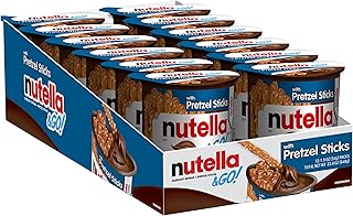 Nutella & GO! Bulk 12 Pack, Hazelnut and Cocoa Spread with Pretzel Sticks, Snack Cups, 1.9 oz Each