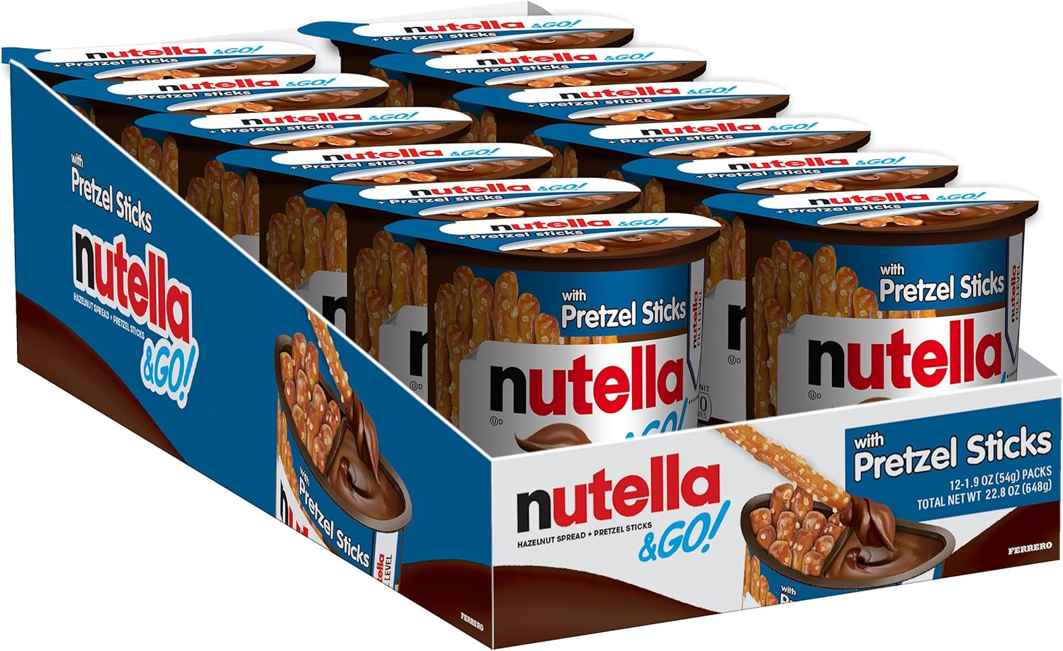 Nutella & GO! Bulk 12 Pack, Hazelnut and Cocoa Spread with Pretzel Sticks, Snack Cups, 1.9 oz Each-0