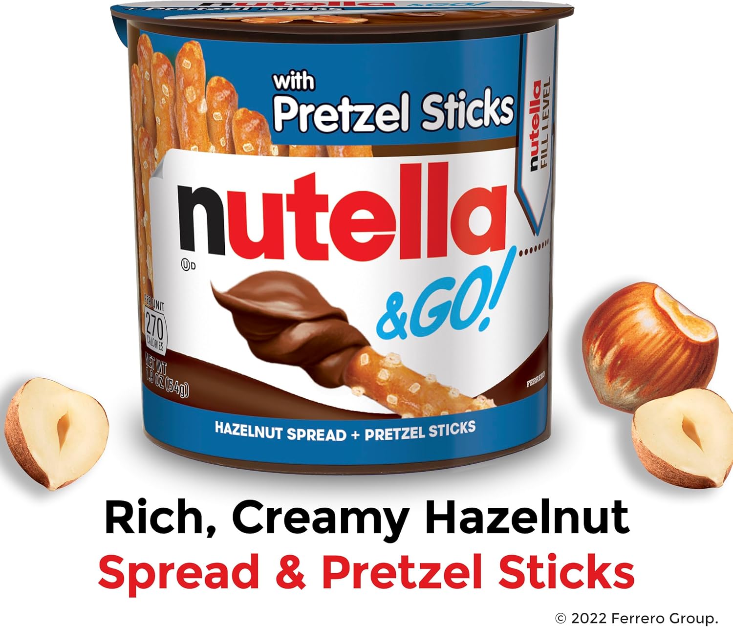 Nutella & GO! Bulk 12 Pack, Hazelnut and Cocoa Spread with Pretzel Sticks, Snack Cups, 1.9 oz Each-1