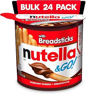 Nutella & GO! Bulk 24 Pack, Hazelnut and Cocoa Spread with Breadsticks, Snack Cups, 1.8 oz Each