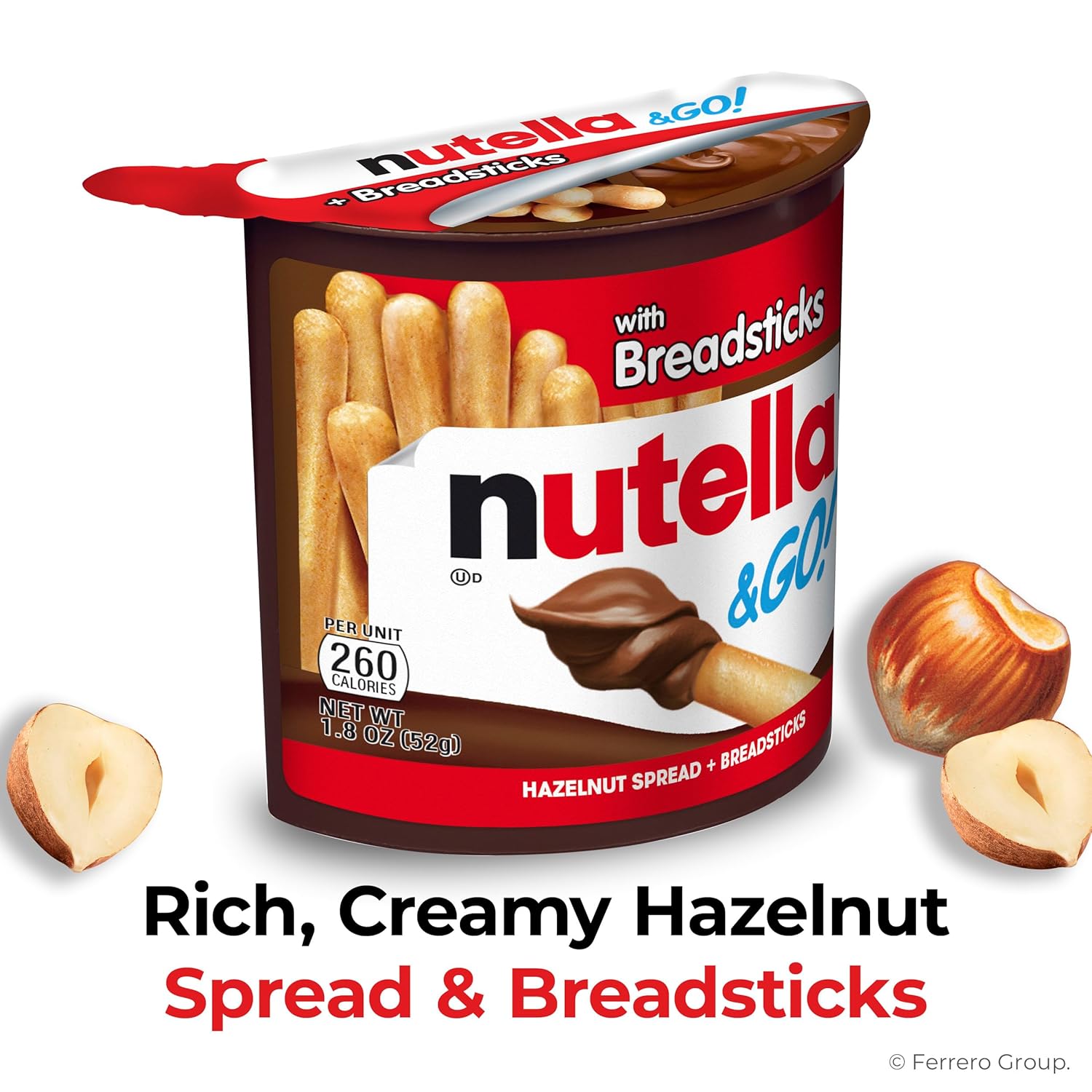 Nutella & GO! Bulk 24 Pack, Hazelnut and Cocoa Spread with Breadsticks, Snack Cups, 1.8 oz Each-1