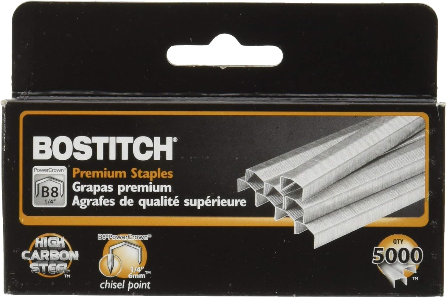 Value Pack of 6 Boxes Stanley Bostitch B8 Powercrown Premium 1/4" Staples (Stcrp21151/4)-0