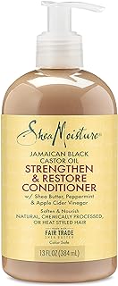 SheaMoisture Conditioner 100% Pure Jamaican Black Castor Oil to Intensely Smooth and Nourish Hair with Shea Butter, Peppermint and Apple Cider Vinegar 13 oz