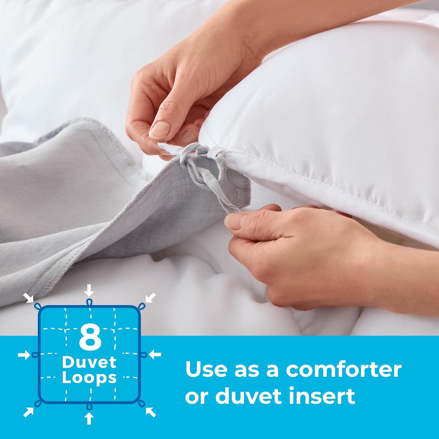 LINENSPA White Down Alternative Comforter and Duvet Insert - All-Season Comforter - Box Stitched Comforter - Bedding for Kids, Teens, and Adults - Queen-4