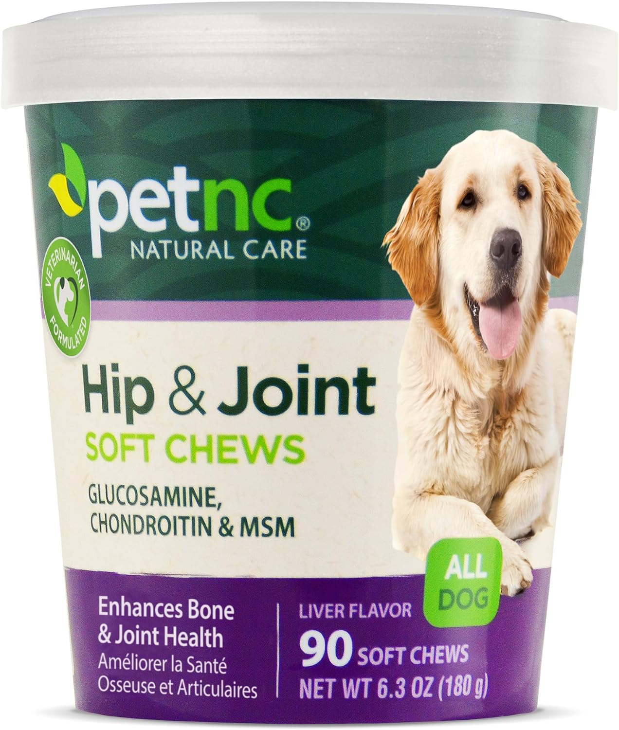 PetNC Natural Care Hip and Joint Soft Chews for Dogs, 90 Count,Liver,6.3 oz-0