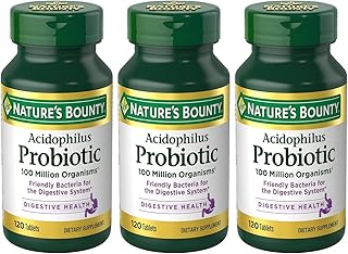 Nature's Bounty Probiotic Acidophilus, 360 Tablets (3 X 120 Count Bottles),, 360 Count ()